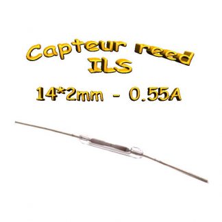 Capteur reed / capteur ILS - 0.55A - 14,2x2mm - NO