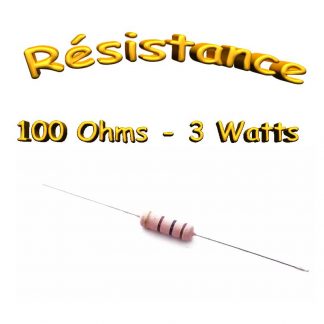 Résistance 100 ohms Carbone 3W 5% - THT - 5 x 15mm
