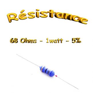 Résistance 68 ohm métallique 1W - 1% - 2.5x6.5mm