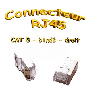Connecteur RJ45 Blindé - Catégorie 5e - à sertir - 8 pins