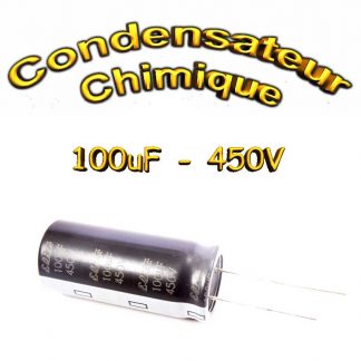 Condensateur chimique 100uF 450V - 105°C - 18x40mm