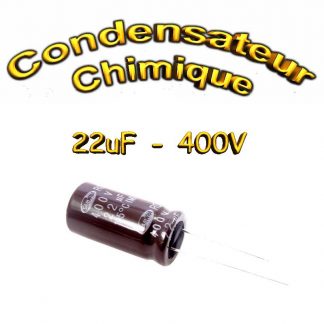 Condensateur chimique 22uF 400V - 105°C - 12x25mm