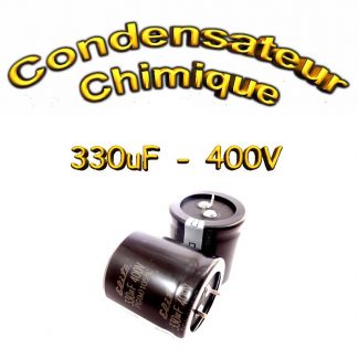 Condensateur chimique 330uF 400V - 105°C - 35x35mm snap-in