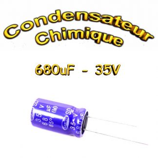 Condensateur chimique 680uF 35V - 12.5x20mm - 20%