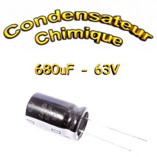 Condensateur chimique 680uF 63V - 16x35.5mm - 20%