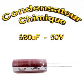 Condensateur chimique 680uF 50V - 12x30mm - 20%