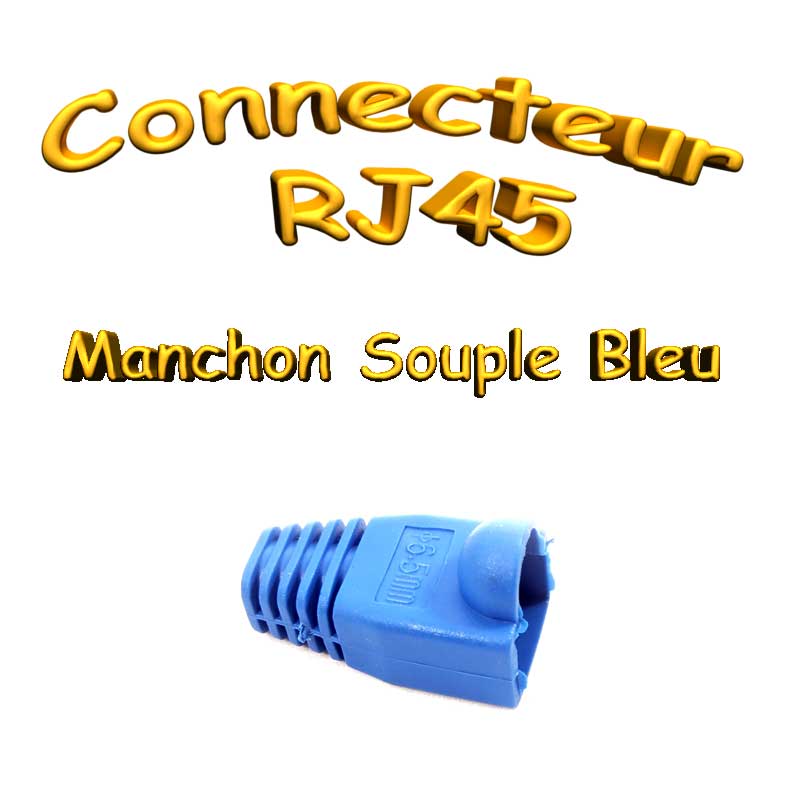 Manchon bleu pour connecteur RJ45