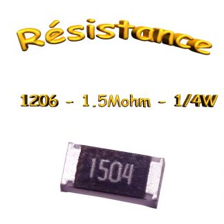 Résistance 1.5Mohm 1206 CMS/SMD 1% 1/4W 0.25W