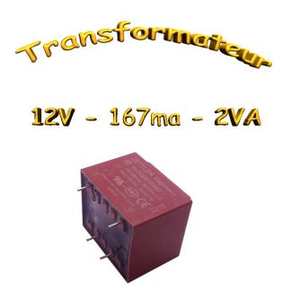 Transformateur Moulé 2VA 230vac -> 12Vac - 167mA