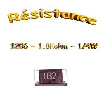 Résistance 1K8 ohm 1206 CMS/SMD 5% 1/4W 0.25W