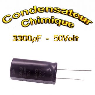Condensateur chimique 3300uF 50V – Ø18x36mm – 2000h