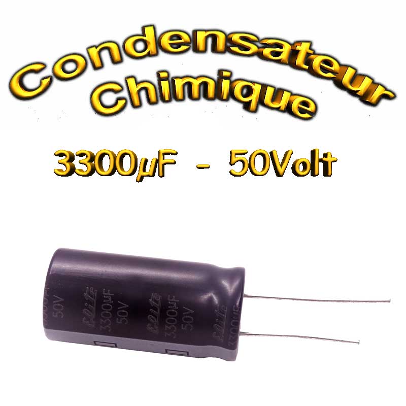Condensateur Chimique 3300uF 50V 18x36mm 2000h Condensateur Chimique 3300uF 50V 18x36mm 2000h