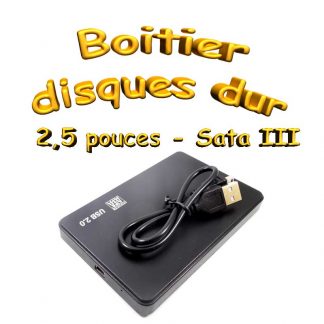 Boîtier pour disques dur 2,5 pouces- SATA -> USB - Noir