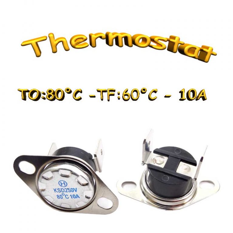 Thermostat de sécurité NC TO80°C TC60°C 10A 250V
