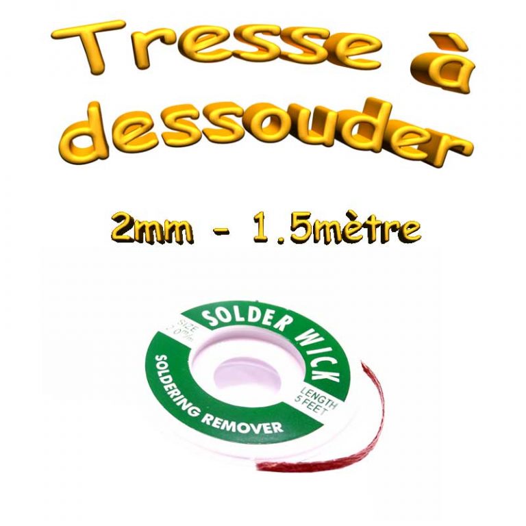 Tresse à Dessouder Velleman 2mm - Longueur 1.5m | Pour Dépannage Électronique | Efficace Et Fiable