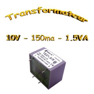 Transformateur Moulé 1,5VA 230vac -> 10Vac - 150mA