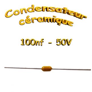 Condensateur Céramique 100nf - 104 - 50V - Axial