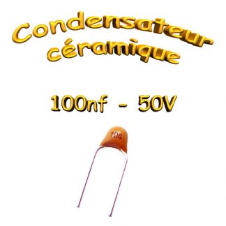 Condensateur Céramique 100nf - 104 - 50V - MLCC -THT
