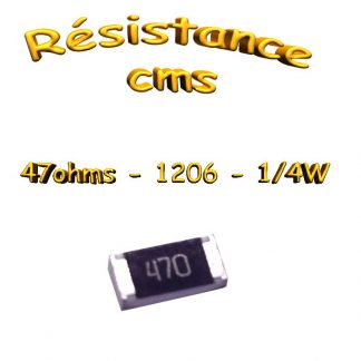 Résistance 1206 47ohm CMS/SMD 5% 1/4w