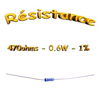 Résistance 470 ohm métallique 0.6W 1% - 350V
