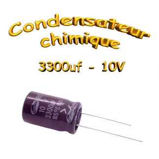 Condensateur chimique 3300uF 10V – Ø12x20mm – 2000h