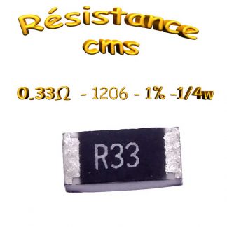 Résistance 0,33 ohm 1206 CMS/SMD 5% 1/4W 0.25W
