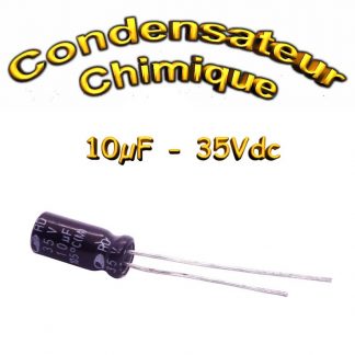 Condensateur chimique 10uF 35V - PAS 2.54mm