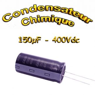 Condensateur chimique 150uF 400V - 105°C - 18x40mm