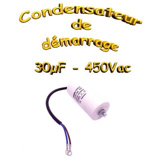Condensateur de démarrage 30uF 450Vac - Ø45x95mm