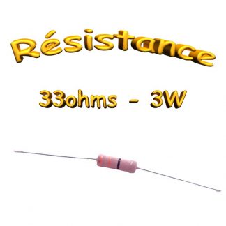 Résistance 33 ohms métal oxyde 3W 5% - THT - 5x 15mm