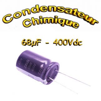 Condensateur chimique 68uF 400V - 105°C - 18x25mm