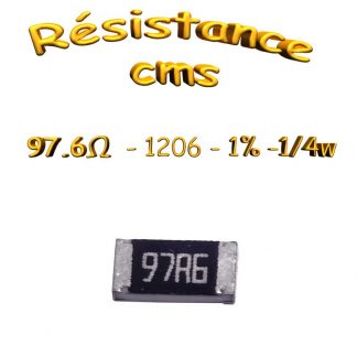 Résistance 97,6 ohm 1206 CMS/SMD 5% 1/4W 0.25W