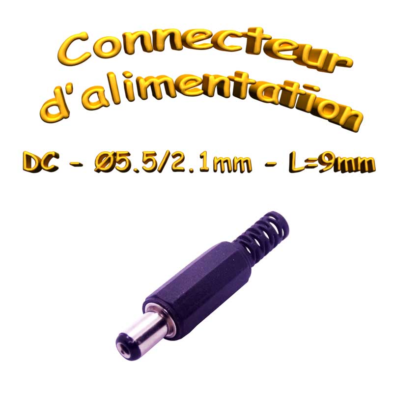 Connecteur DC + manchon LED