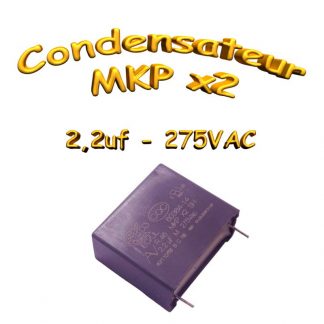 Condensateur Polypropylène 2,2uf MKP x2 275Vac
