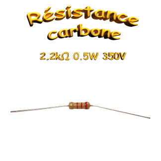 Résistance couche de carbone 2,2 kΩ 0,5W traversant