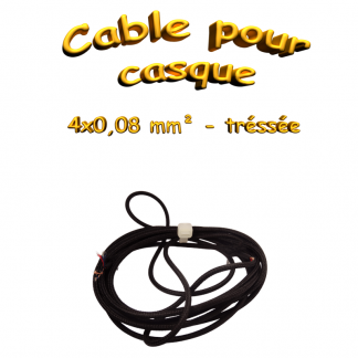 Câble audio miniature 4 conducteurs TASKER TSK1147, 4x0,08 mm², blindage externe en PET, noir