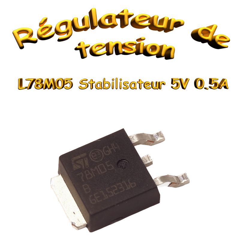 Régulateur linéaire fixe L78M05ABDT-TR 5V 0.5A DPAK SMD