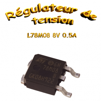 Régulateur de tension linéaire fixe L78M08AB 8V 0.5A DPAK