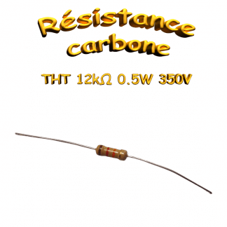 Résistance couche de carbone 12 kΩ 0,5 W ±5% Axial