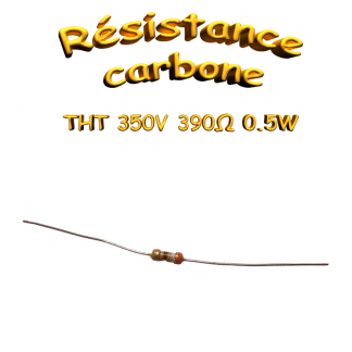 Résistance couche de carbone 390Ω 0.5W ±5% THT
