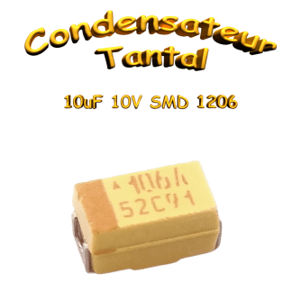 Condensateur tantale SMD 10μF 10V ±10% boîtier 1206