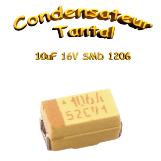 Condensateur tantale CMS 10μF 16V ±10% 1206