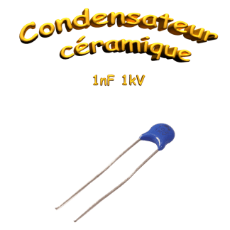 Condensateur céramique, haute tension, 1 nF, 1 kV, Y5P, ±10%