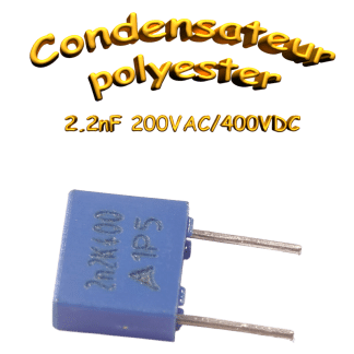 Condensateur polyester 2.2nF 200VAC 400VDC THT ±10%