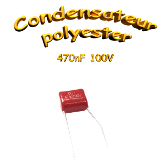 Condensateur film polyester MKT 470 nF 100 VDC THT