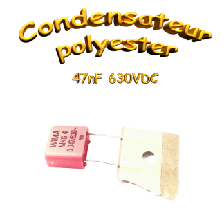 Condensateur film polyester MKT 47nF 630VDC WIMA MKS4