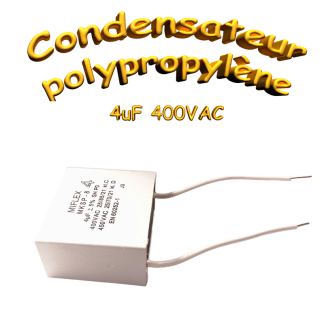 Condensateur de démarrage polypropylène 4µF 400VAC