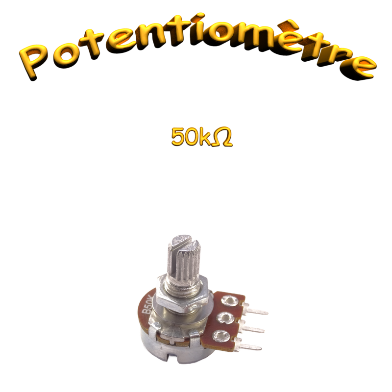 Potentiomètre à piste carbone, 50kΩ, 6mm, mono