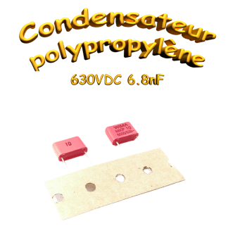Condensateur film MKP10 WIMA 6,8 nF 630 VDC, impédance faible