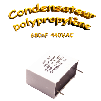 Condensateur antiparasite X1 680nF 440VAC MIFLEX WX1P-684M